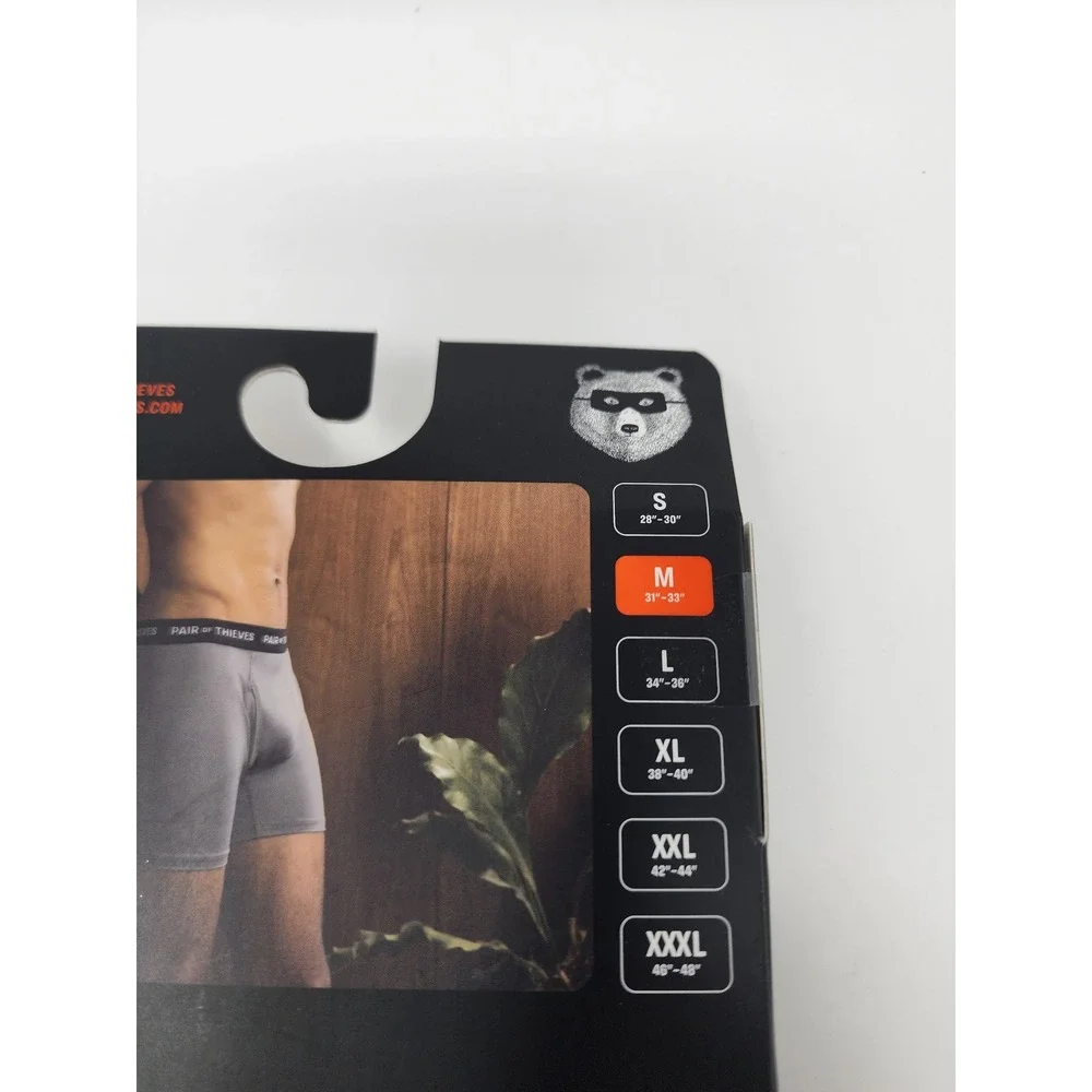 Pair of Thieves Mens SuperFit Boxer Briefs Black Polyamide Blend Size Medium